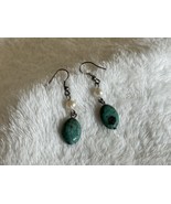 Dangling Silver Pearl and Turquoise Women’s Earrings - $335.52 MXN