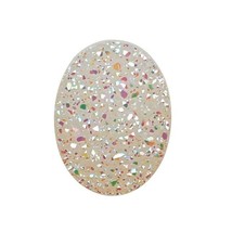 White Druzy Opal Quartz Oval Cabochon AAA Quality Available in 7x5MM-16x... - £8.37 GBP