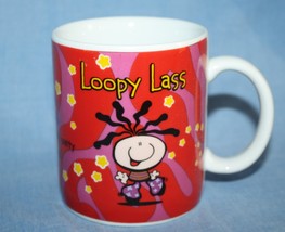 Bubblegum Gag Gift Carlton Card Loopy Lass Coffee Cup Mug Red White Flower - $7.75