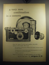 1957 Argus C-3 Camera Ad - A very rare combination in a camera - £14.74 GBP