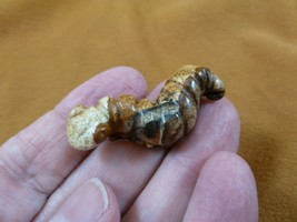Y-CATE-565) Tan Jasper INCH WORM CATERPILLAR gemstone carving caterpilla... - £11.15 GBP