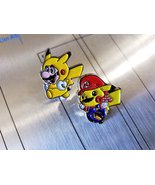 Mario  x Pikachu (Pokemon &amp; Super Mario) Metal Collector Pin Set - £7.85 GBP