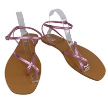 ASOS Sandals 8 Pink Metallic Ankle Strap New - $565.23 MXN