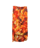 Ds By Debbie Shuchat Women Crinkled Skirt Orange Floral Long Maxi High L... - £25.99 GBP