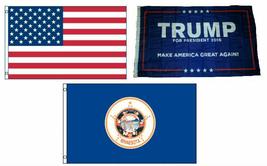 K&#39;s Novelties 3x5 Trump #1 &amp; USA American &amp; State of Minnesota Wholesale Set Fla - $23.76