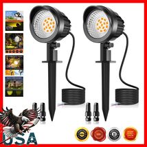 Adjustable 7W  Garden Lights - 800LM Low Voltage Outdoor Spotlights, 2-Pack - $53.14 CAD