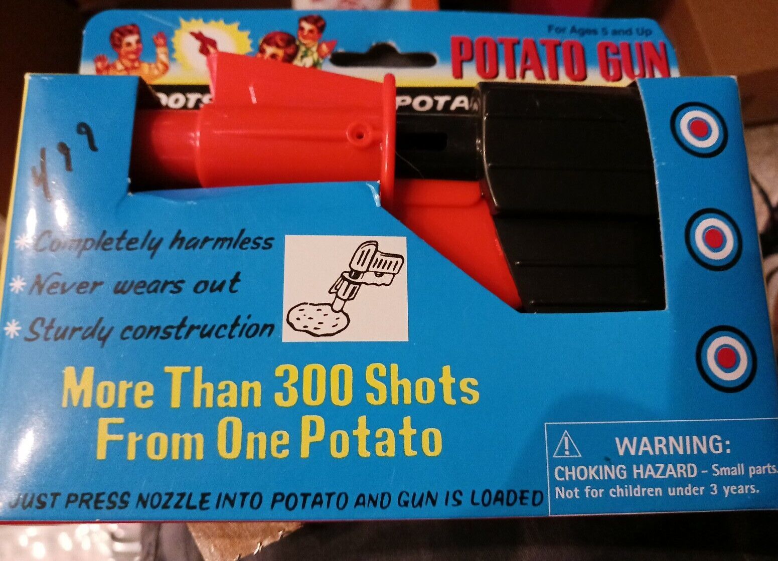 Potato Gun Classic Toy Gift Fun Gag Gift Silly Reloadable Spring Mechanism - $3.95
