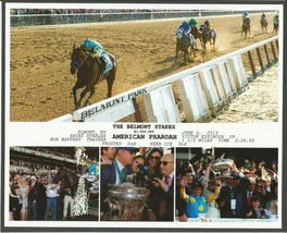 2015 - AMERICAN PHAROAH - 4 Photo Belmont Stakes Composite - 10&quot; x 8&quot; - $20.00