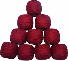 Red Rose Cotton Crochet Thread Mercerized Knitting Embroidery Yarn Ball ... - £17.51 GBP