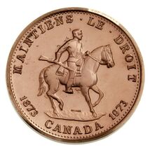 Medalla Del 100 Aniversario De La Real Policía Montada De Canadá 1873-1973 - $750.09 MXN
