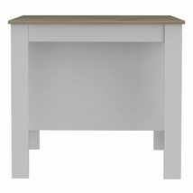 FM FURNITURE Brooklyn Kitchen Island with Three Concealed Shelves, Light Gray - £158.99 GBP+