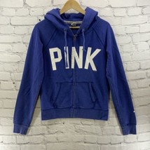 Victoria’s Secret PINK Hoodie Womens Sz M Blue Full Zip  - £15.85 GBP