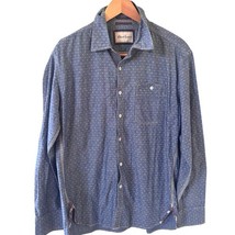 Robert Graham Mens Dress Shirt L Long Sleeve Blue Office Art Designer Pr... - $22.99
