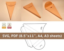 Slice box template, pizza slice box, pizza slice container, A4, A3, SVG, PDF - £1.19 GBP