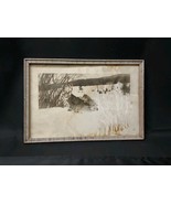 Orig Photo 1920s - 2 Bobcats Bobcat Attacking Deer Buck In Snow RARE WIL... - $140.18 CAD