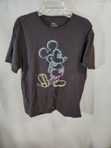 Mickey Mouse Shirt Mens Medium Black Neon Graphic Crew Neck Short Sleeve... - $9.46