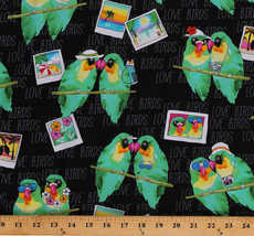 Parrots Love Birds Tropical Hawaiian Photographs Cotton Fabric Print BTY D377.23 - £9.21 GBP