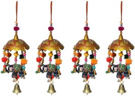 INDIA Handicrafts Umbrella  Mache Door Hanging and Metal Bell Paper ( SE... - £31.71 GBP