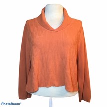 Reworked Crop Long Sleeve Orange Sweater size XL Preloved Allison Daily - $11.30