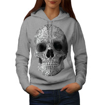 Wellcoda Skull Face Painted Womens Hoodie, Tattoo Casual Hooded Sweatshirt - £29.51 GBP
