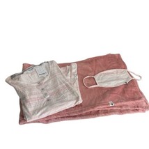 BearPaw Womens Pink 3 Pc Pajama Mask Blanket Loungewear Set - £15.81 GBP