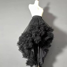 BLACK High Low Layered Tulle Skirt Outfit Hi-lo Layered Holiday Tulle Tutu Skirt image 2