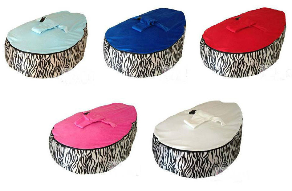 Primary image for 2024 Cozy UNFILLED Zebra Stripes 2 Layer Baby Bean Bag Todler Kid Portable Seat
