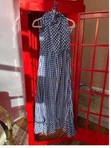 Ck Bradley dove dress in NAVY BLUE PLAID - $221.00