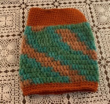 Handmade Rust and Green Dog Snood Neck Warmer Keeps Ears Clean Brand New - $12.99