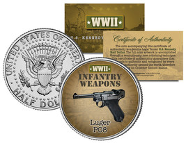 Luger PO8 * Wwii Infantry Weapons * Jfk Kennedy Half Dollar U.S. Coin - £6.82 GBP