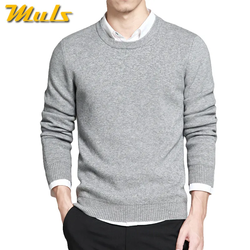 5XL Men s Pullover 2019 Spring New Cotton O-Neck Solid  Jumpers Autumn Male Knit - £106.46 GBP
