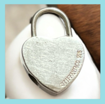 Tiffany & Co. Please Return to Sterling Silver 925 Heart Padlock Charm Pendant image 11
