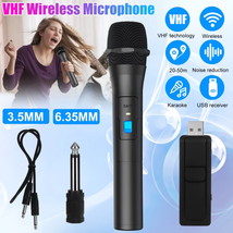 1/2 Pcs VHF Wireless Microphone, Handheld Dynamic Mic with 3.5Mm to 6.35Mm Recei - £17.36 GBP