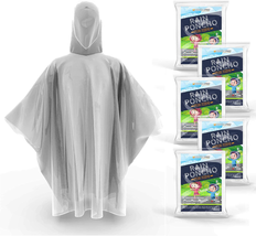 Disposable Rain Ponchos for Kids (5 Pack) - £15.42 GBP