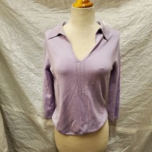 Express Stretch Women&#39;s Silk Blend Lavender Long-Sleeved Sweater, Size M - £31.00 GBP