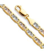 14k Tri-tone Gold 4.8mm Diamond-cut Star Valentino Chain 8" Bracelet - $1,069.00