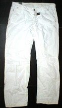 New NWT Womens Designer G-Star Originals Raw Denim White Pants Zipper 31 Tall 34 - £332.79 GBP