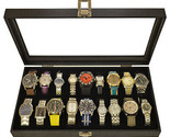 2  Black 18 Watch Cases Storage Organizer Display Gift Boxes - $92.95