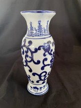 antique chinese blue and white vase. Beautiful bright colors - $68.99