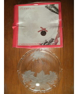 NEW Elements 13 inch Satin Glass Poinsettia Christmas Serving Platter w/... - £9.73 GBP