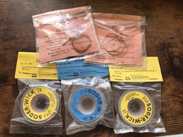 Lot of 5 NOS Soder-Wick Desoldering Braid – 3 Sealed Spools + 2 Flat Pac... - €12,68 EUR