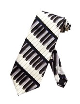 Steven Harris Mens Piano Keys Pianist Necktie - Black - One Size Neck Tie - £15.44 GBP