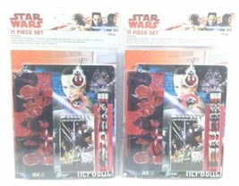 2 Disney Star Wars Stationery 11 Piece Set Ruler Portfolio Folders Pencils More - £17.88 GBP