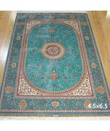4.5 x 6.5 Blue Persian Rug 100% Silk Oriental Handmade Hand-knotted Area... - $1,480.00