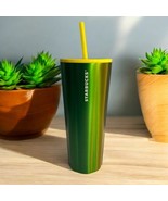 Starbucks 2022 Green Yellow Paint Splatter Lid Venti 24oz Steel Metal Tu... - $508.73 MXN