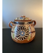 Vintage Hand Painted Large Mexican Terracotta Food heating Pot 1950&#39;s/60&#39;s - £31.50 GBP