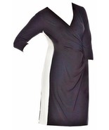 Chaps by Ralph Lauren Colorblock Black White Jersey Knit Sheath Dress M ... - £55.78 GBP