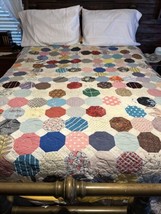 Vintage Quilt Hand Pieced, Machine Quilted 67”x87” Cutter? - £40.66 GBP