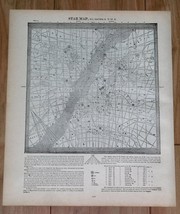 1890 ANTIQUE MAP OF HEAVENS STARS EQUATORIAL 0 TO 45, 45 TO 135, 315 TO ... - $23.65