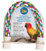 JW Pet Flexible Multi-Color Comfy Rope Perch 14&quot; Long for Birds Medium - 1 count - £15.87 GBP